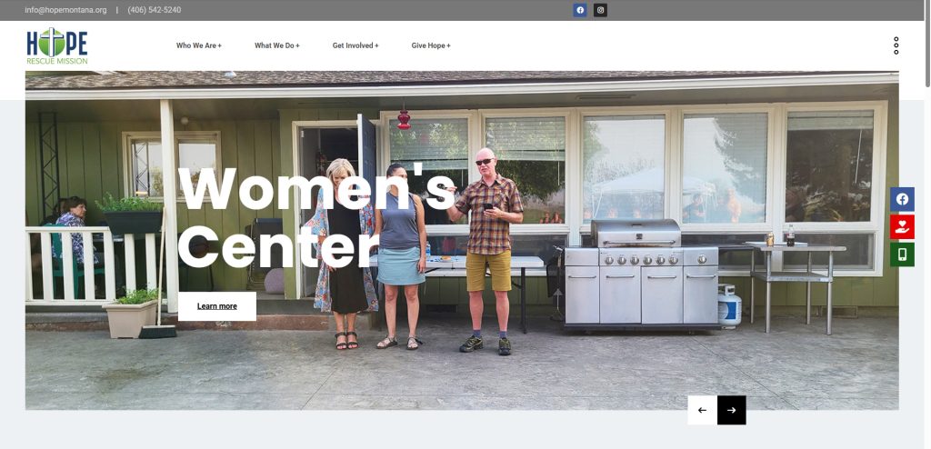 Hope Rescue Mission: we redesigned the website and provide on-going editing and maintenance services.